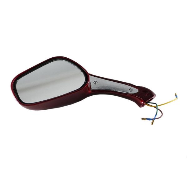Scooter Rear View Mirror Set with Turn Signals - Maroon For Discount - Image 3