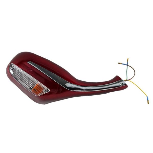 Scooter Rear View Mirror Set with Turn Signals - Maroon For Discount - Image 4