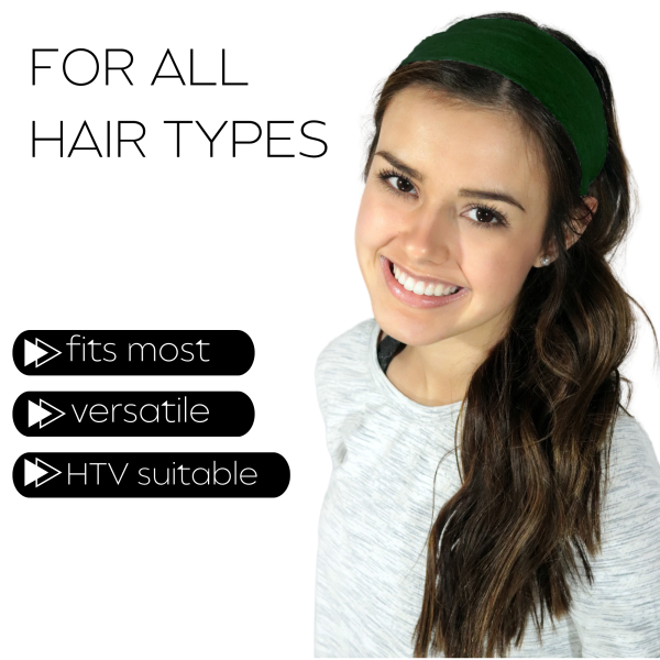 Forest Green Cotton Headbands - 12 Pack Hot on Sale - Image 4