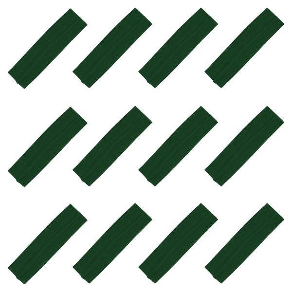 Forest Green Cotton Headbands - 12 Pack Hot on Sale